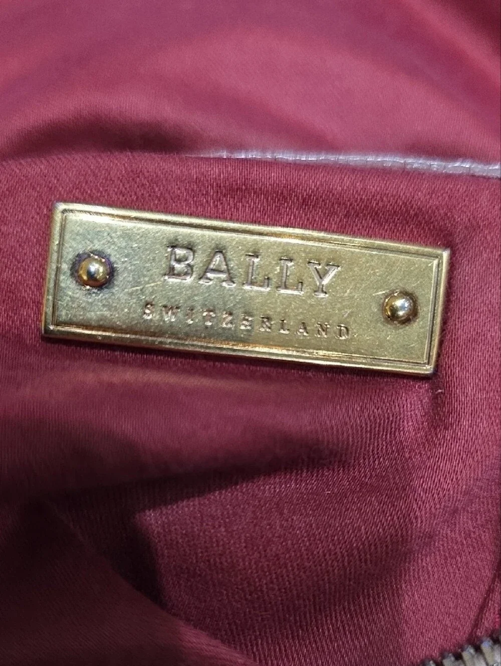 Bally Gray/Taupe Leather Shoulder Bag with Gold-Tone Hardware